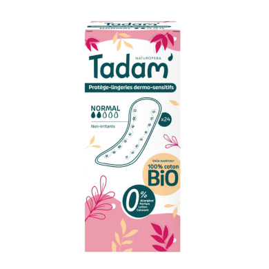 TADAM 24 PROTEGE LINGERIE DERMO SENSIBLE NORMAL NON IRRITANTS COTON BIO