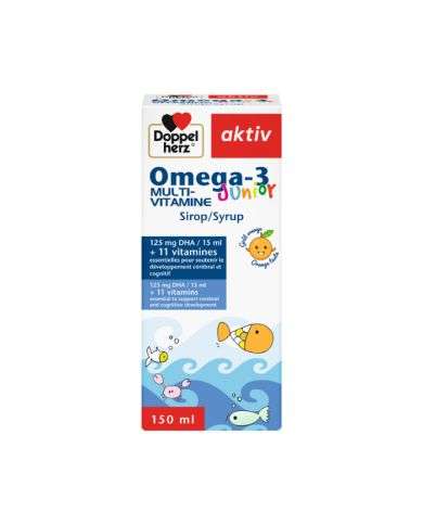 DOPPELHERZ OMEGA 3 MULTI VITAMINE JUNIOR GOUT ORANGE 150 ML
