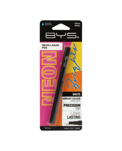 BYS NEON LIQUID CRAYON WATERPROOF DISCO WHITE 1.8 ML
