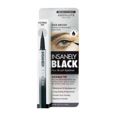 ABSOLUTE NEW YORK INSANELY BLACK FLEX BRUSH EYELINER 0.8 ML