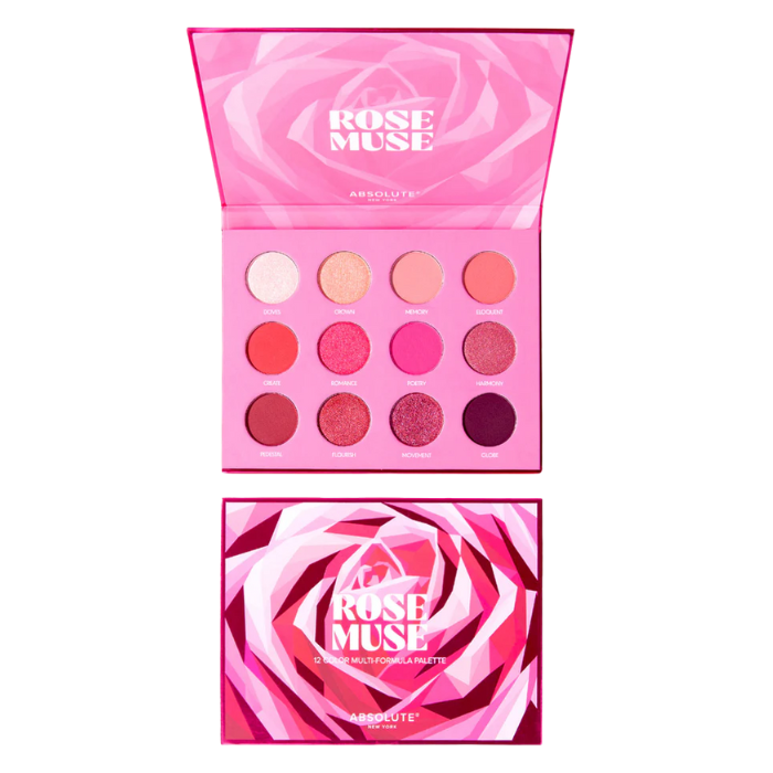 ABSOLUTE NEW YORK ROSE MUSE 12 COLOR MULTI FORMULA PALETTE 0.85 G X 12