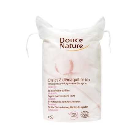 DOUCE NATURE 50 OVALES A DEMAQUILLER COTON BIO 50 G