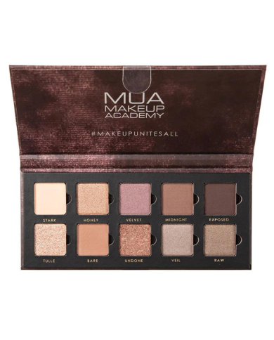 MUA 10 SHADE MATTE AND FOIL EYESHADOW COLLECTION VELVET NUDE 11 G