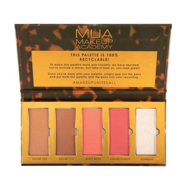 MUAGOLDEN HOUR FACE PALETTE BRONZER BLUSHER AND HIGHLIGHTER COLLECTION 15G