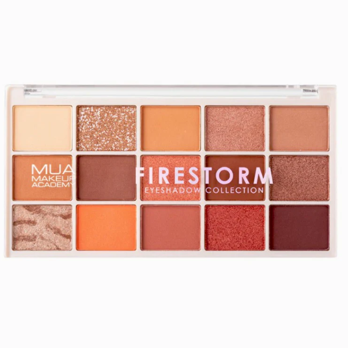 MUA 15 SHADE EYESHADOW PALETTE FIRESTORM 12 G