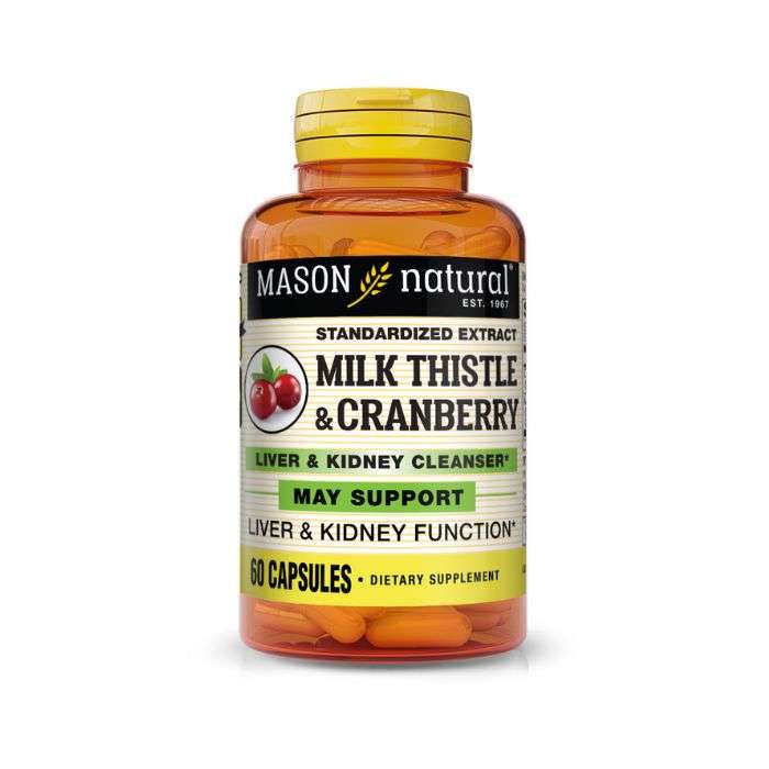 MASON NATURAL MILK THISTLE ET CRANBERRY 60 CAPSULES