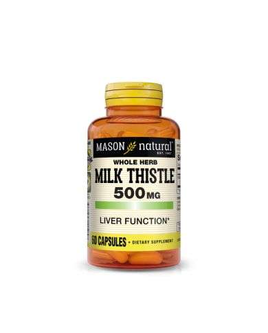 MASON NATURAL WHOLE HERB MILK THISTLE 500 MG 60 CAPSULES