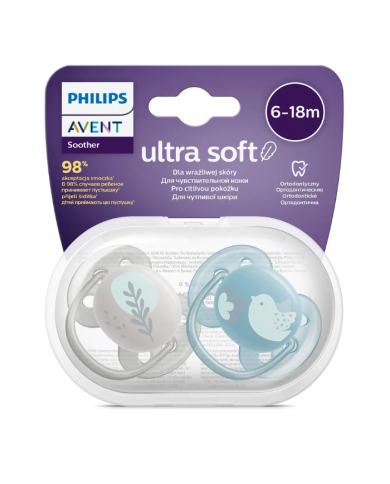 AVENT SUCETTE ORTHODONTIQUE ULTRA SOFT PEAU SENSIBLE 6 A 18 MOIS 