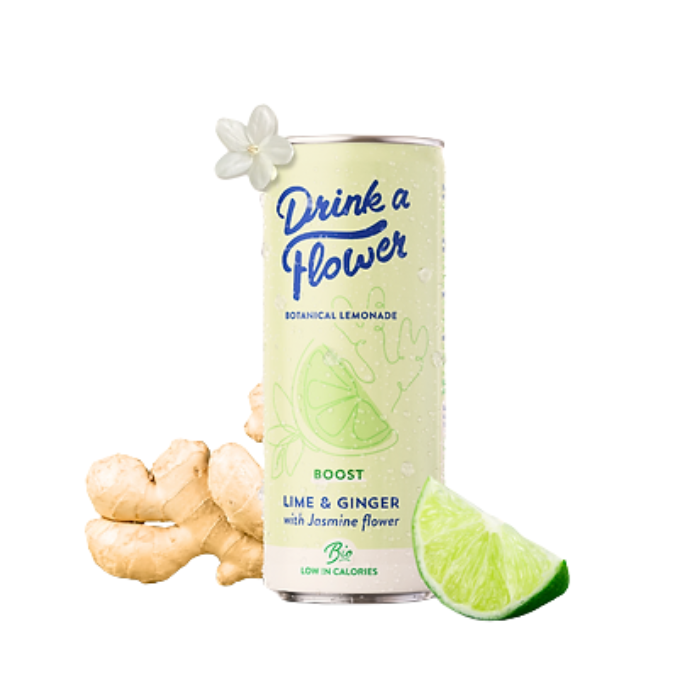 DRINK A FLOWER BOTANICAL LEMONADE BOOST LIME AND GINGER 25 CL