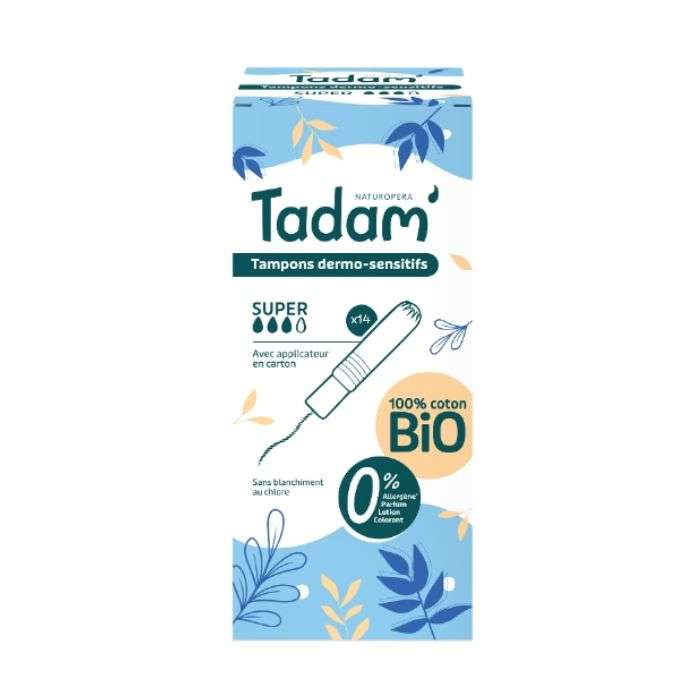 TADAM TAMPONS DERMO SENSITIFS SUPER AVEC APPLICATEUR EN CARTON 14