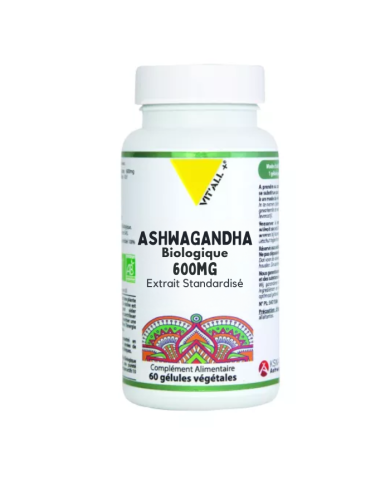 VITALL + ASHWAGANDHA BIOLOGIQUE 600 MG 60 GELULES
