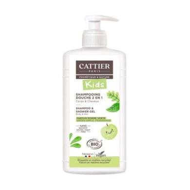 CATTIER KIDS SHAMPOOING DOUCHE 2 EN 1 PARFUM POMME VERTE 500 ML
