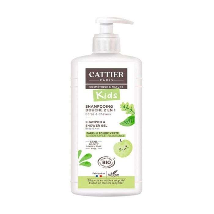CATTIER KIDS SHAMPOOING DOUCHE 2 EN 1 PARFUM POMME VERTE 500 ML