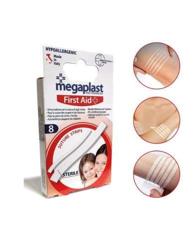 MEGAPLAST FIRST AID SUTURE STRIP STERILE BOITE DE 8