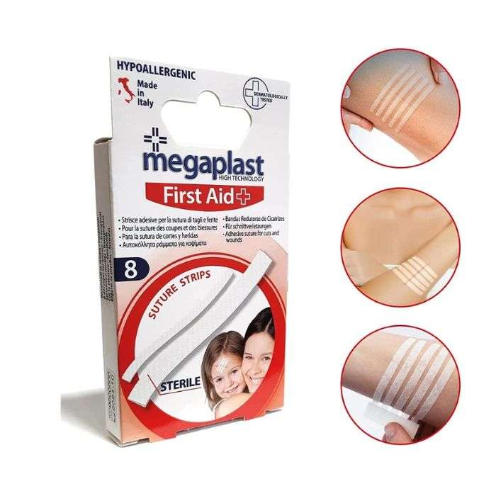 MEGAPLAST FIRST AID SUTURE STRIP STERILE BOITE DE 8