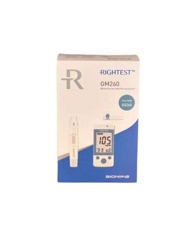 BIONIME RIGHTEST KIT GM 260 GLUCOMETRE LECTEUR DE GLYCEMIE + 10 BANDELETTES + STYLO AUTOPIQUEUR + 10LANCETTES