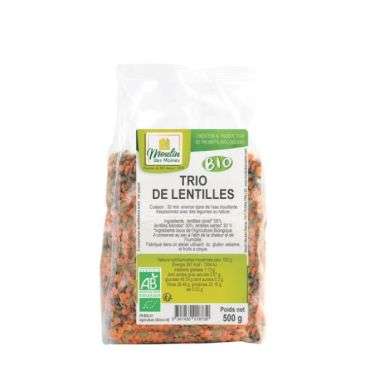MOULIN DES MOINES TRIO DE LENTILLES 500 G