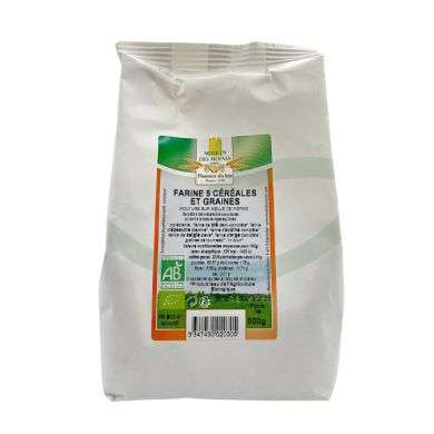 MOULIN DES MOINES FARINE 5 CEREALES ET GRAINES 500G
