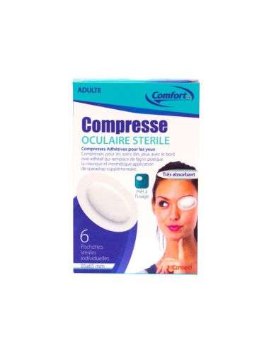 COMFORT COMPRESSE OCULAIRE STERILE ADULTE 6 POCHETTES 95*65 MM