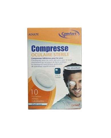 COMFORT COMPRESSE OCULAIRE STERILE ADULTE 10 POCHETTES 95*65 MM