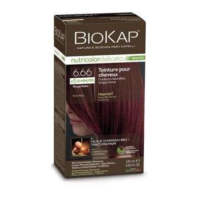 BIOKAP NUTRICOLOR DELICATO RAPID 6.66 ROUGE RUBIS 135ML