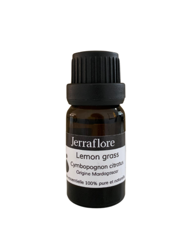 JERRAFLORE HUILE ESSENTIELLE LEMON GRASS CYMBOPOGNON CITRATUS 10 ML