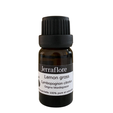 JERRAFLORE HUILE ESSENTIELLE LEMON GRASS CYMBOPOGNON CITRATUS 10 ML