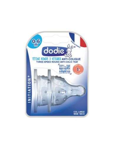 DODIE TETINE RONDE 3 VITESSES ANTI COLIQUE 0 A 6 MOIS DEBIT 1