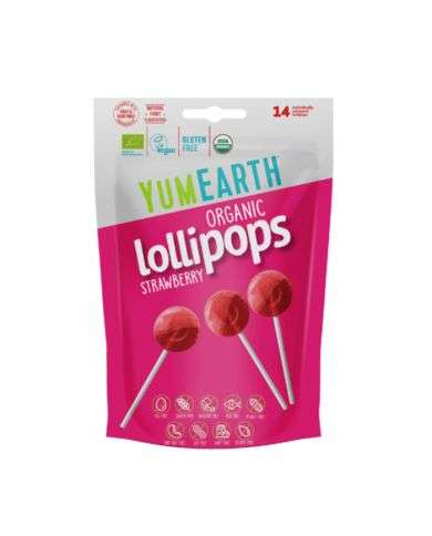 YUMEARTH LOLLIPOPS ORGANICS FRAISE PACK DE 14