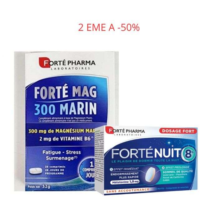 FORTE PHARMA OFFRE MAGNESIUM 300 MARIN 28 COMPRIMES + FORTE NUIT 15 COMPRIMES 