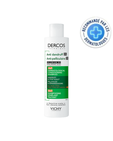 VICHY DERCOS DS 2 EN 1 SHAMPOING ANTI PELLICULAIRE DEMELANT TRAITANT 200 ML