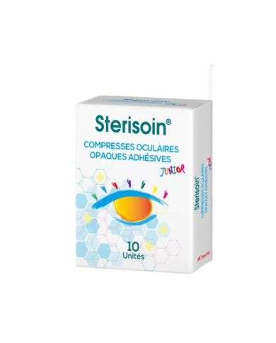 STERISOIN COMPRESSES OCULAIRES OPAQUES ADHESIVES JUNIOR 10 UNITES