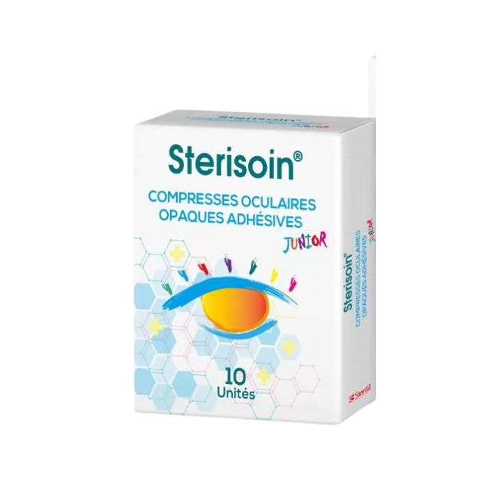 STERISOIN COMPRESSES OCULAIRES OPAQUES ADHESIVES JUNIOR 10 UNITES