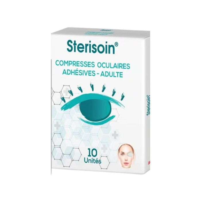 STERISOIN COMPRESSES OCULAIRES OPAQUES ADHESIVES ADULTE 10 UNITES