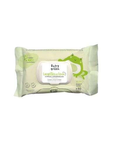 MKL BABY GREEN LINGETTES A L EAU HYPOALLERGENIQUE PACK DE 60