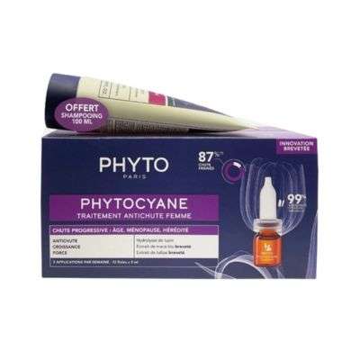 PHYTO PHYTOCYANE TRAITEMENT ANTICHUTE FEMME CHUTE PROGRESSIVE + SHAMPOING 100 ML OFFERT