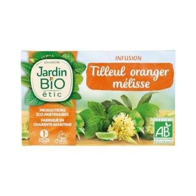 JARDIN BIO INFUSION TILLEUL ORANGER MELISSE20 SACHETS