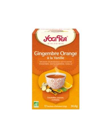 YOGI TEA TISANE GINGEMBRE ORANGE A LA VANILLE 17 SACHETS