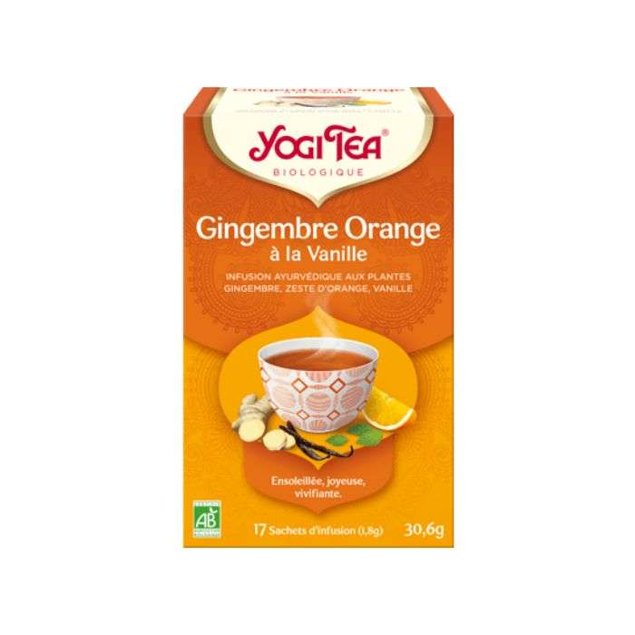 YOGI TEA TISANE GINGEMBRE ORANGE A LA VANILLE 17 SACHETS