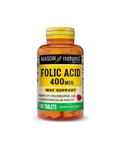 MASON NATURAL FOLIC ACID 400MCG 100 TABLETS