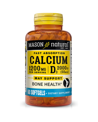 MASON NATURAL FAST ABSORPTION CALCIUM 1200 MG D3 2000 IU 60 SOFTGELS