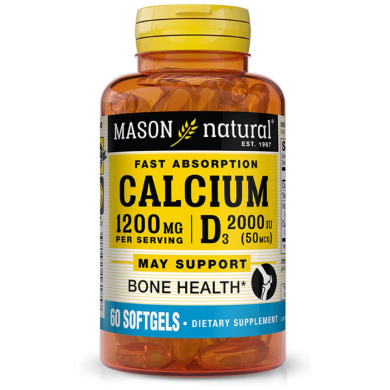 MASON NATURAL FAST ABSORPTION CALCIUM 1200 MG D3 2000 IU 60 SOFTGELS