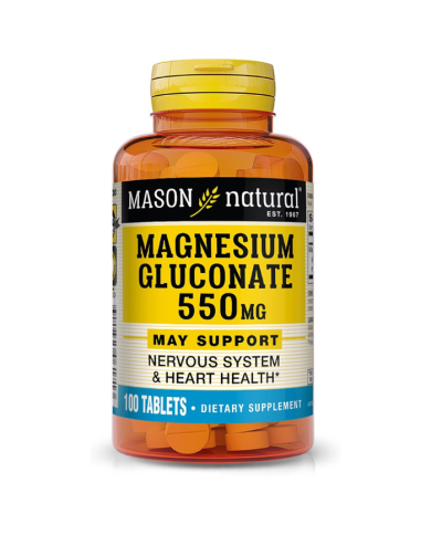 MASON NATURAL MAGNESIUM GLUCONATE 550 MG 100 TABLETS