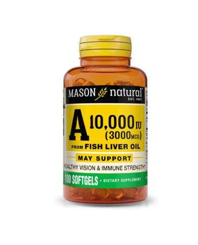 MASON NATURAL A 10000 IU FISH LIVER OIL 100 GELULES
