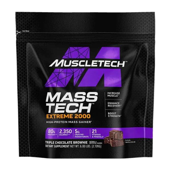 MUSCLETECH MASS TECH EXTREME 2000 2.72 KG SAVEUR DOUBLE CHOCOLAT BROWNIE