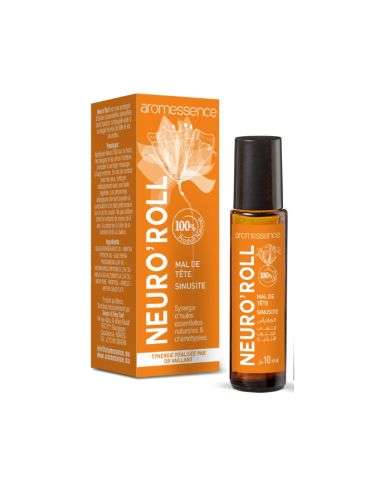 AROMESSENCE NEURO ROLL SYNERGIE DE HUILES ESSENTIELLES NATURELLES 10ML MAL DE TETE ET SINUSITE ROLL ON