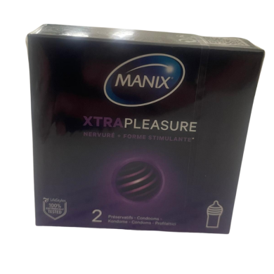 MANIX EXTRAPLEASURE NERVURE FORME STIMULANTE 2 PRESERVATIFS