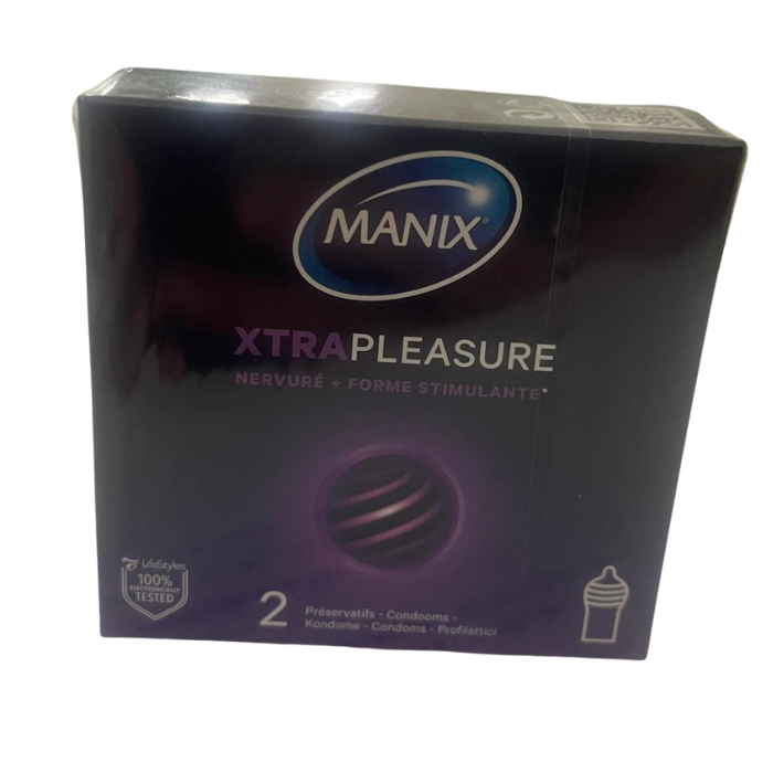 MANIX EXTRAPLEASURE NERVURE FORME STIMULANTE 2 PRESERVATIFS