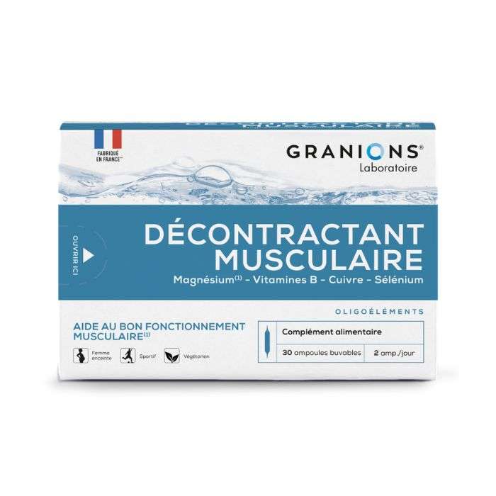 GRANIONS DECANTRACTANT MUSCULAIRE 30 AMPOULES