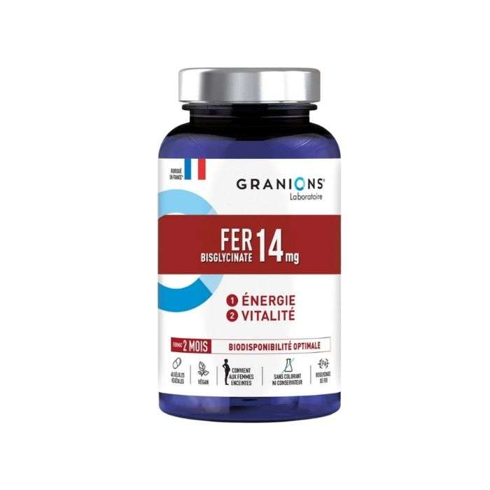 GRANIONS FER BISGLYCINATE 14 MG 60 GELULES